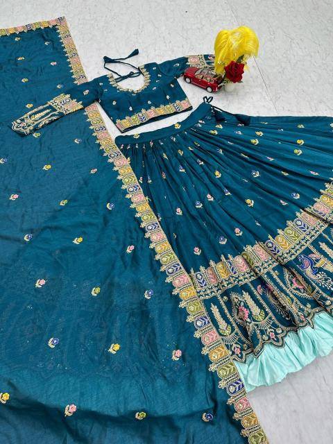 Tapi-308 Vichitra Blue Designer lehengha choli